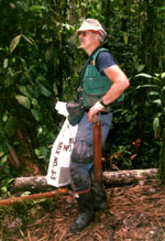 Tom collecting at Alto Tambo, Ecuador