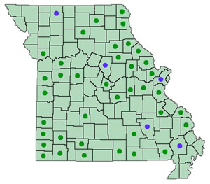 Dot map of Festuca arundinacea