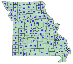 Dot map of Melilotus albus