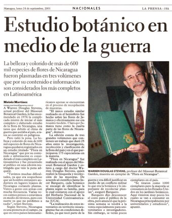 Estudio botánico en medio de la guerra