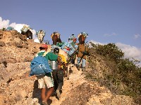 Caravana en camino de herradura