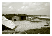 Base camp near ocean