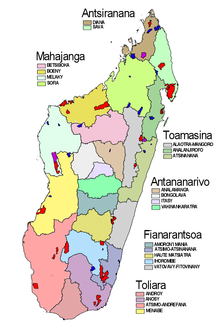 Madagaskar Karte Provinzen