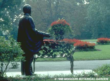 Image of Henry Shaw and Bench from the back